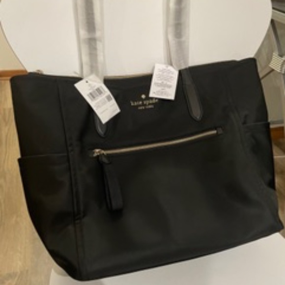 Kate Spade Black Nylon Chelsea Large Tote NWT - Picture 2 of 6